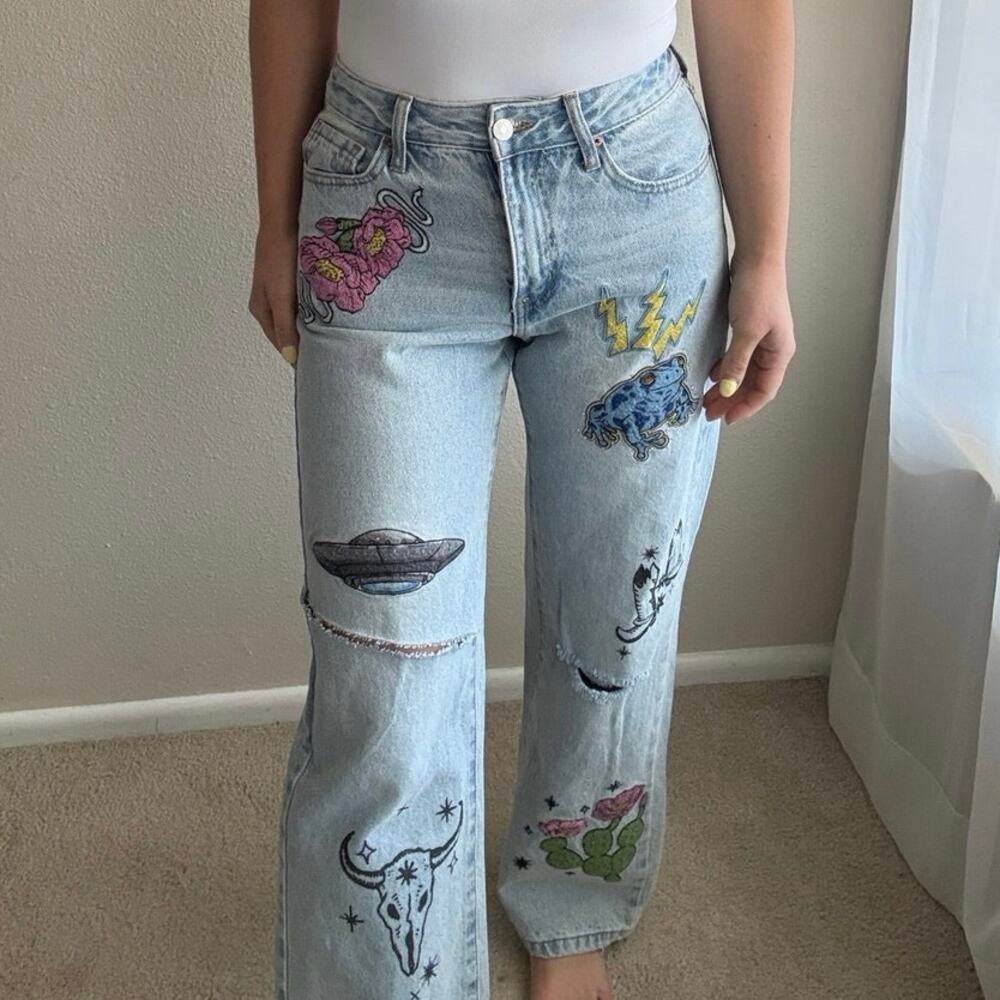 Forever 21 90s Fit Light wash Jeans western disco cowboy rodeo festival party